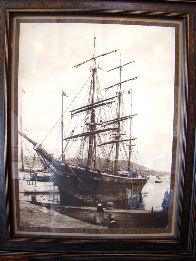 An original 19th century sepia photograph of an American ship tied up at a wharf circa 1860-1880 — image 4